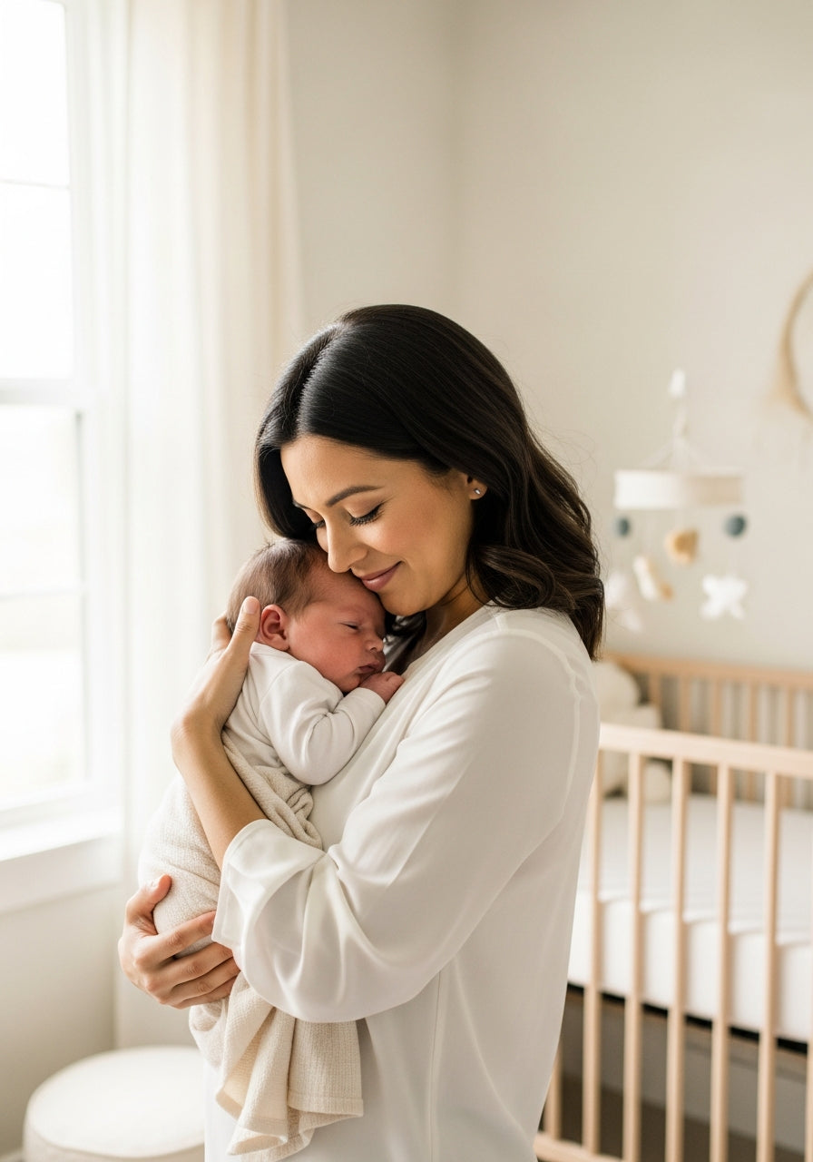 Mother holding her newborn baby